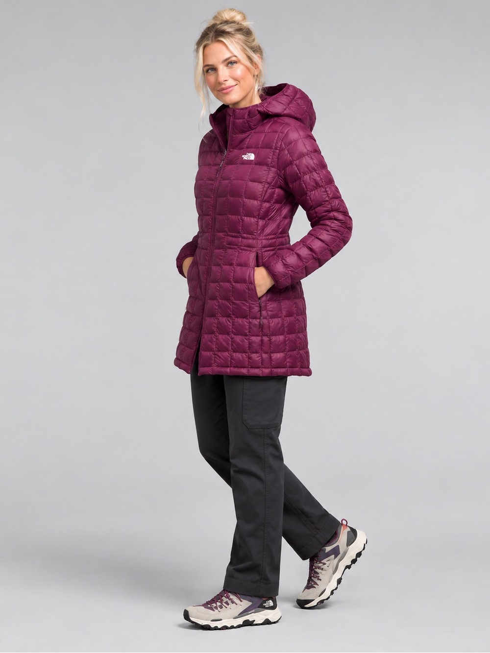 The North Face Womens ThermoBall Eco Hooded Parka Boysenberry XL